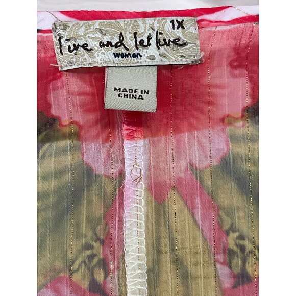 Live and Let Live Sheer Floral Poncho Top Women’s 1X - Picture 3 of 4